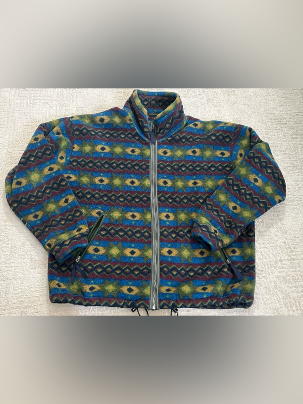 Vintage Timberland Aztec Zip Up Fleece Jacket Oversized